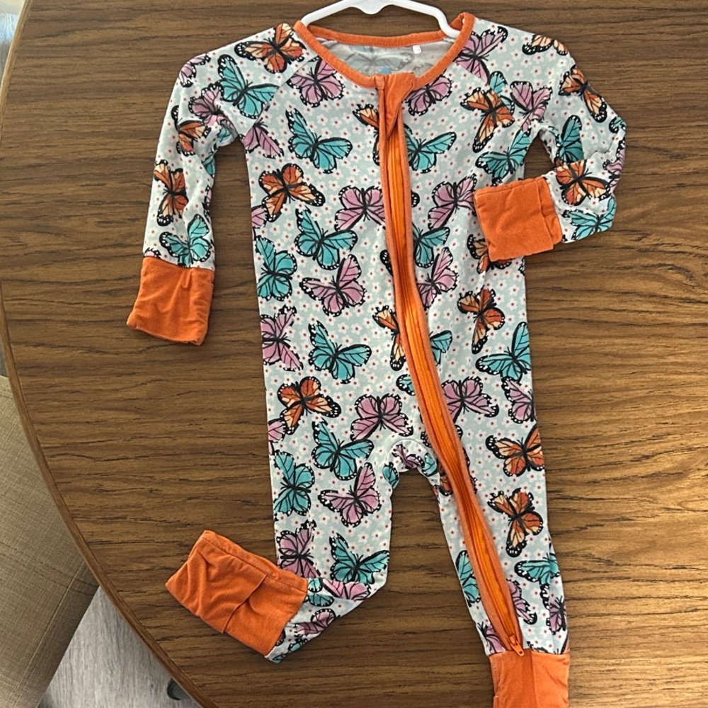 Butterfly Print Bamboo Baby Pajamas